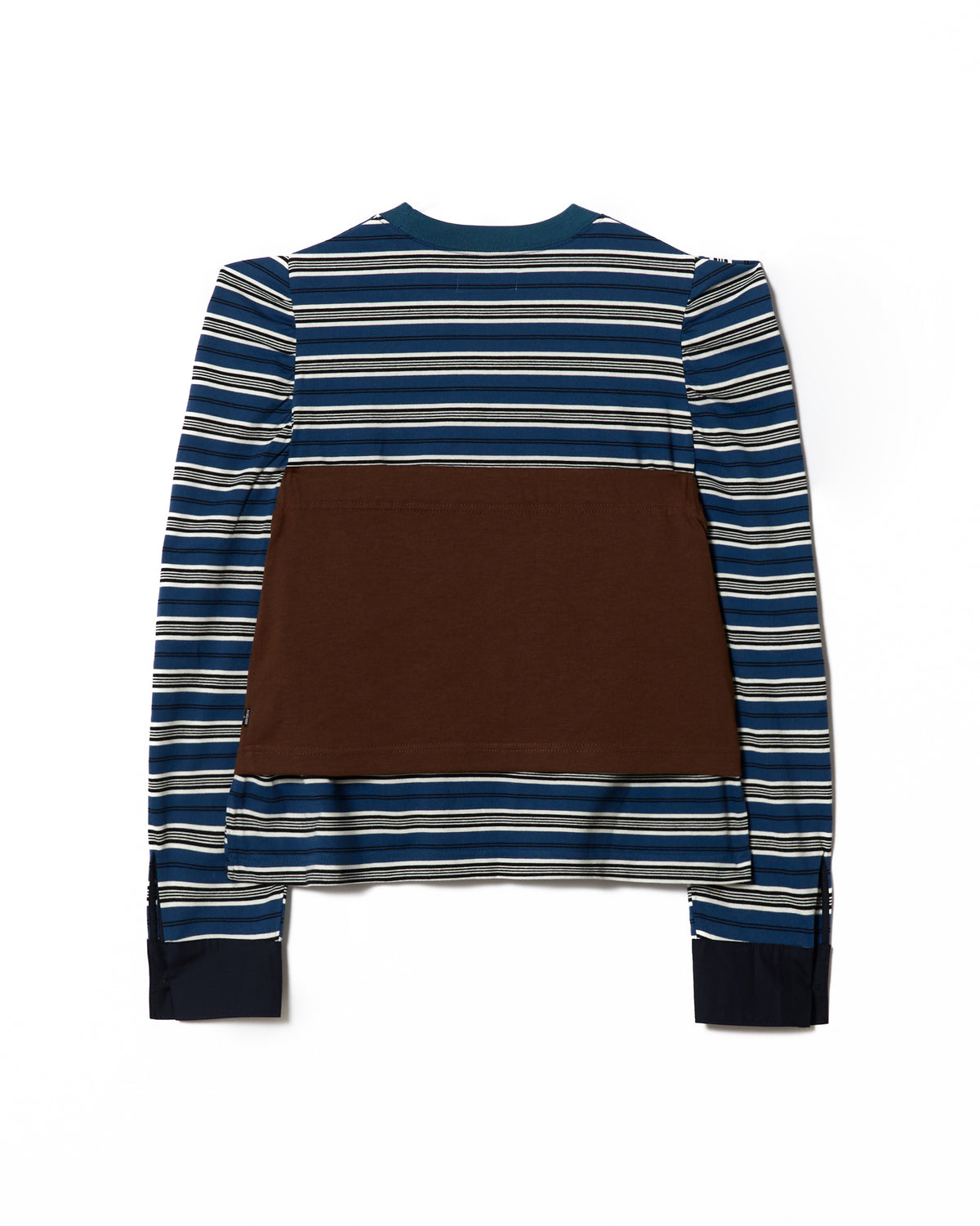 3WAY BORDER L/S TOP (NAVY x BROWN)