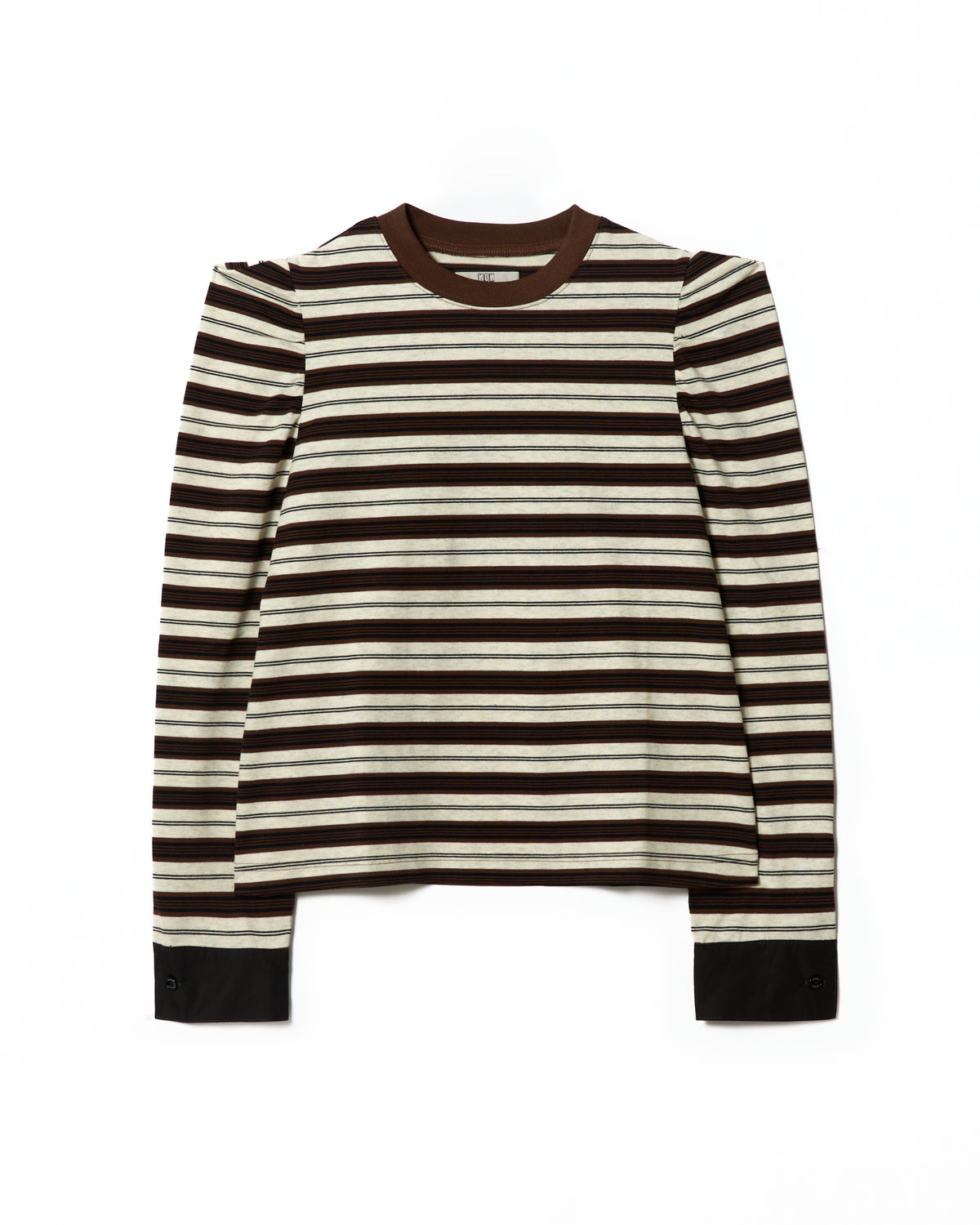 3WAY BORDER L/S TOP (BROWN x GREEN)