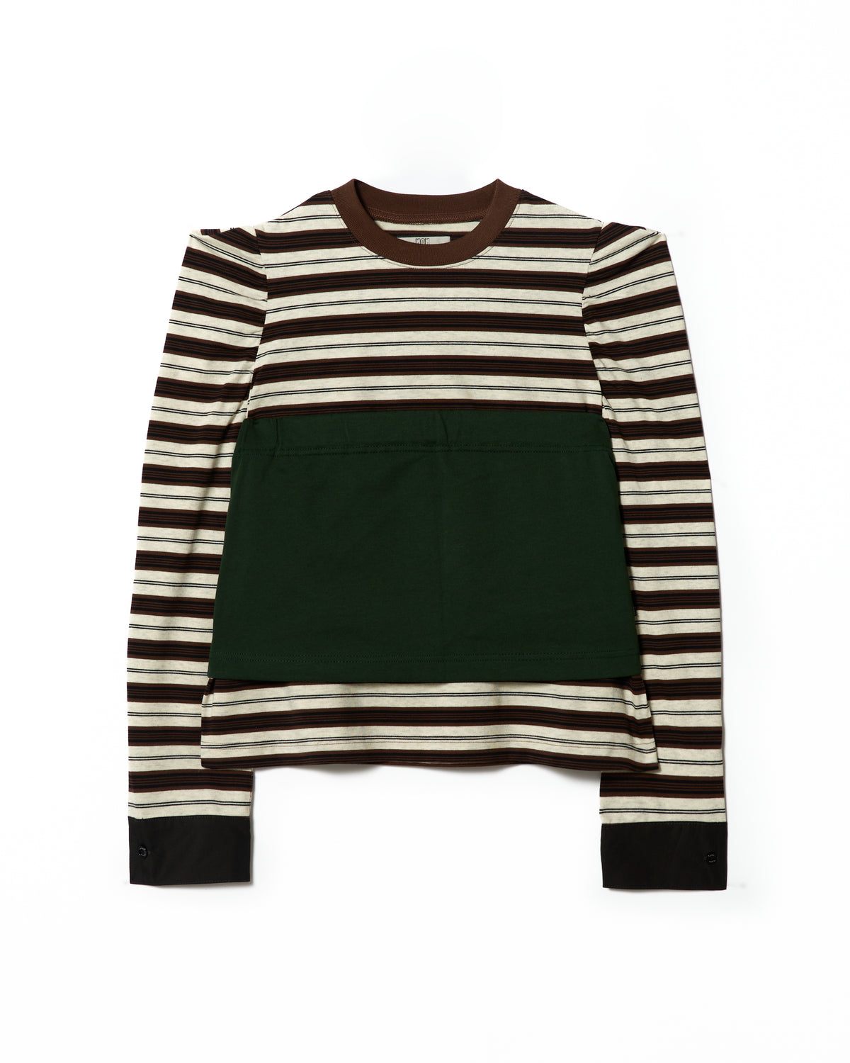 3WAY BORDER L/S TOP (BROWN x GREEN)