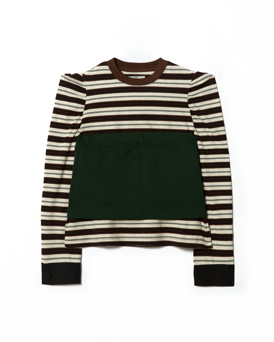 3WAY BORDER L/S TOP (BROWN x GREEN)
