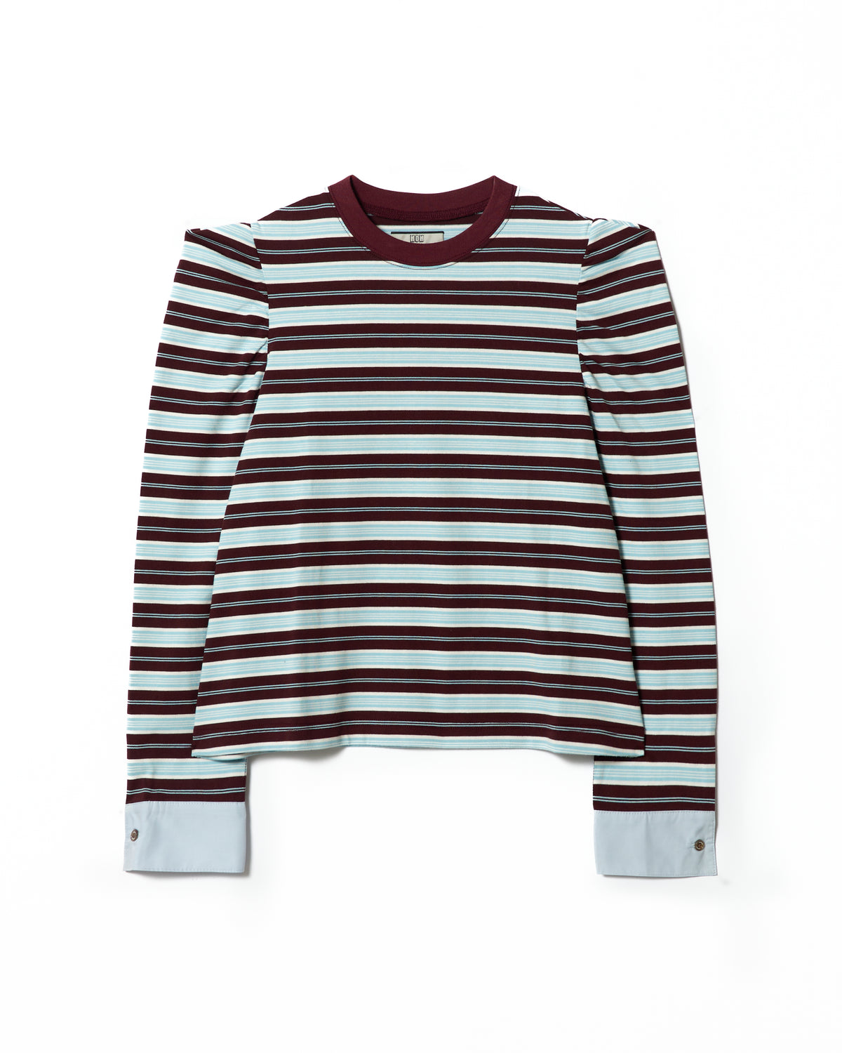 3WAY BORDER L/S TOP (BLUE x GRAY)