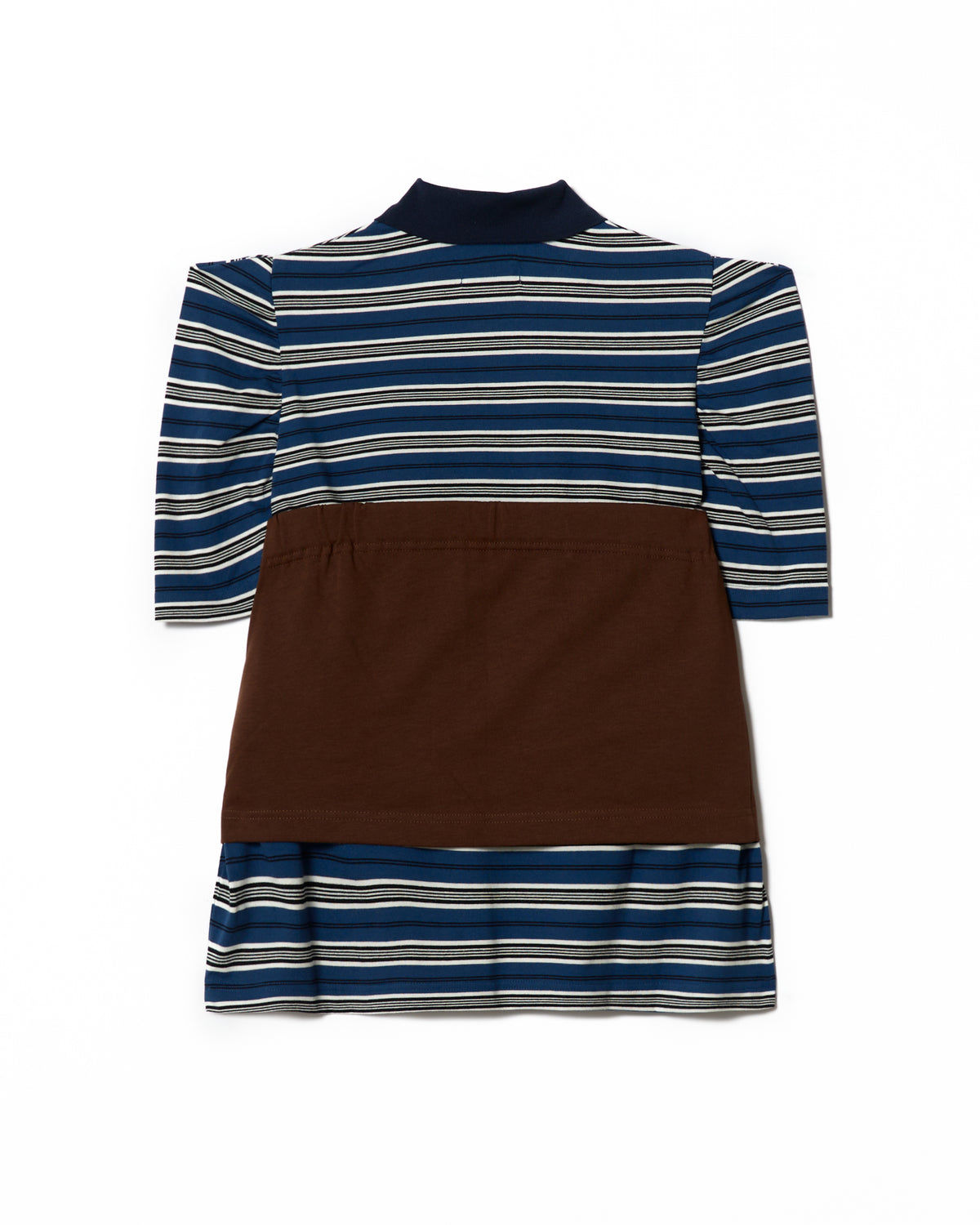 3WAY BORDER POLO SHIRT (NAVY x BROWN)