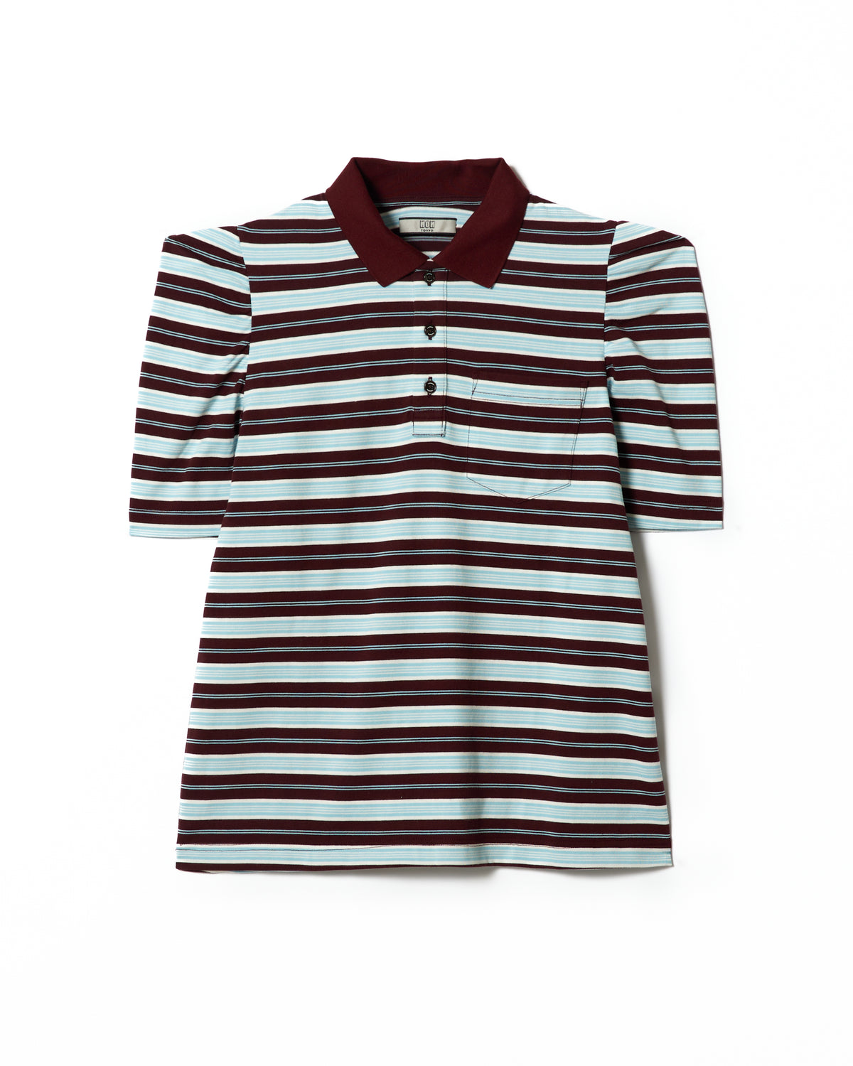 3WAY BORDER POLO SHIRT (BLUE x GRAY)