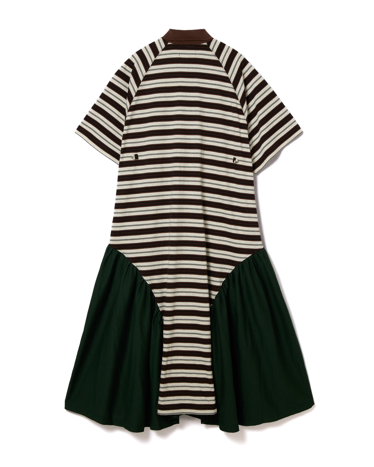 BORDER POLO ONE-PIECE (BROWN x GREEN)