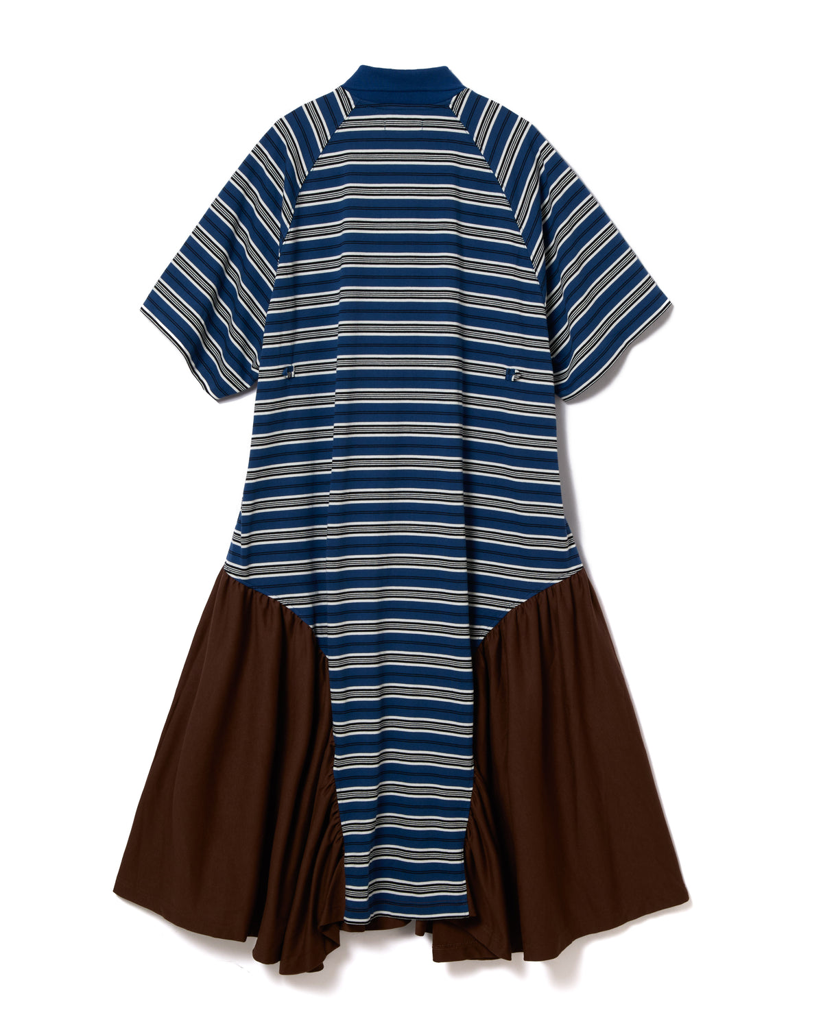 BORDER POLO ONE-PIECE (NAVY x BROWN)