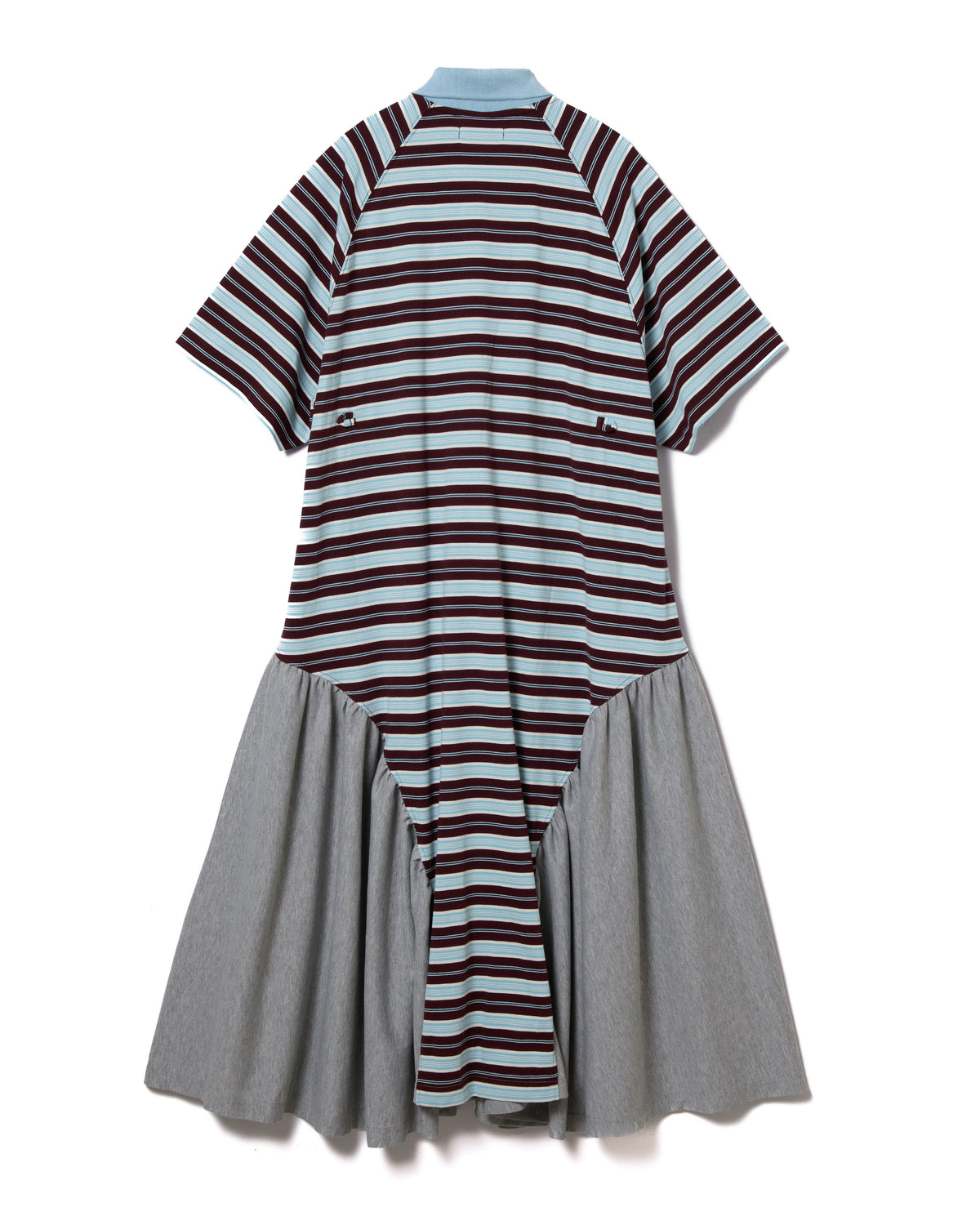 BORDER POLO ONE-PIECE (BLUE x GRAY)