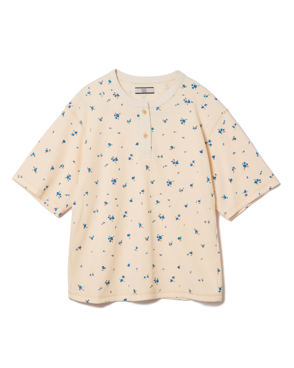 THERMAL FLOWER HENRY NECK T-SHIRT (IVORY)