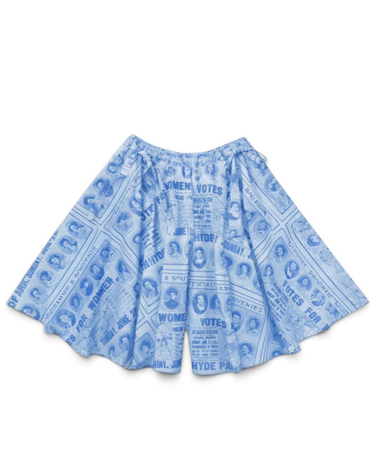 PRINT RIBBON SHORTS (BLUE)