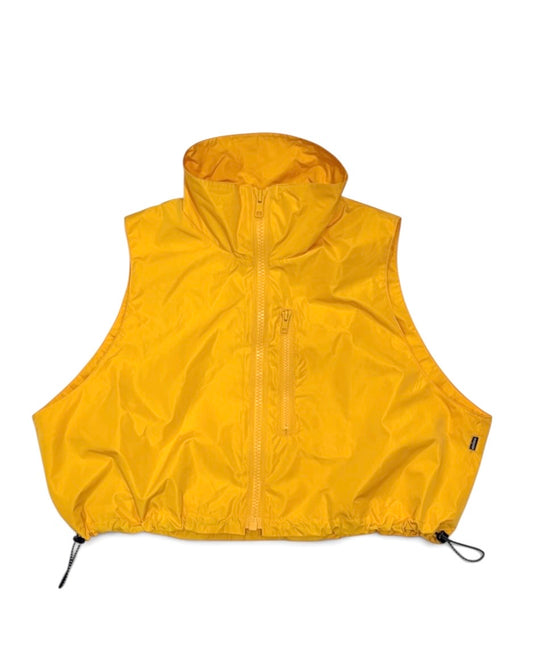 LAMINATED TAFFETA SHORT VEST (YELLOW)