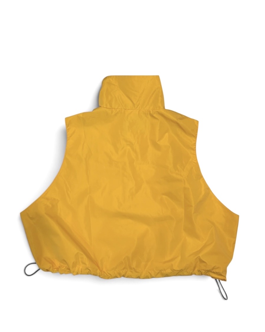 LAMINATED TAFFETA SHORT VEST (YELLOW)