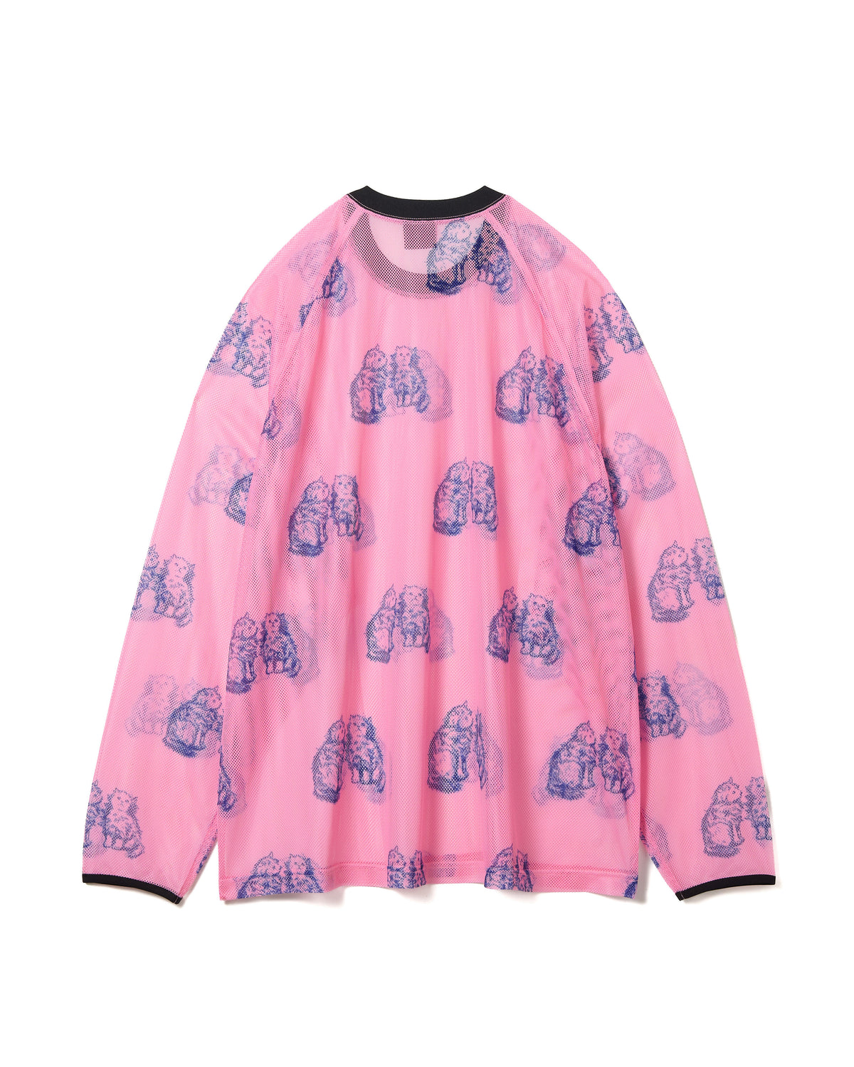 PRINT MESH PULLOVER & SCARF (PINK)