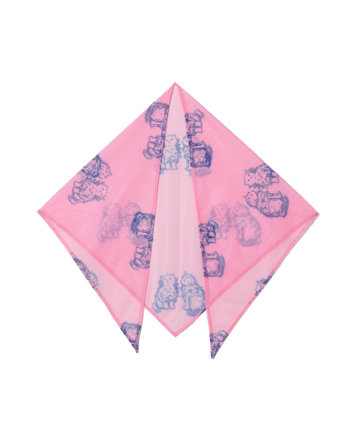 PRINT MESH PULLOVER & SCARF (PINK)