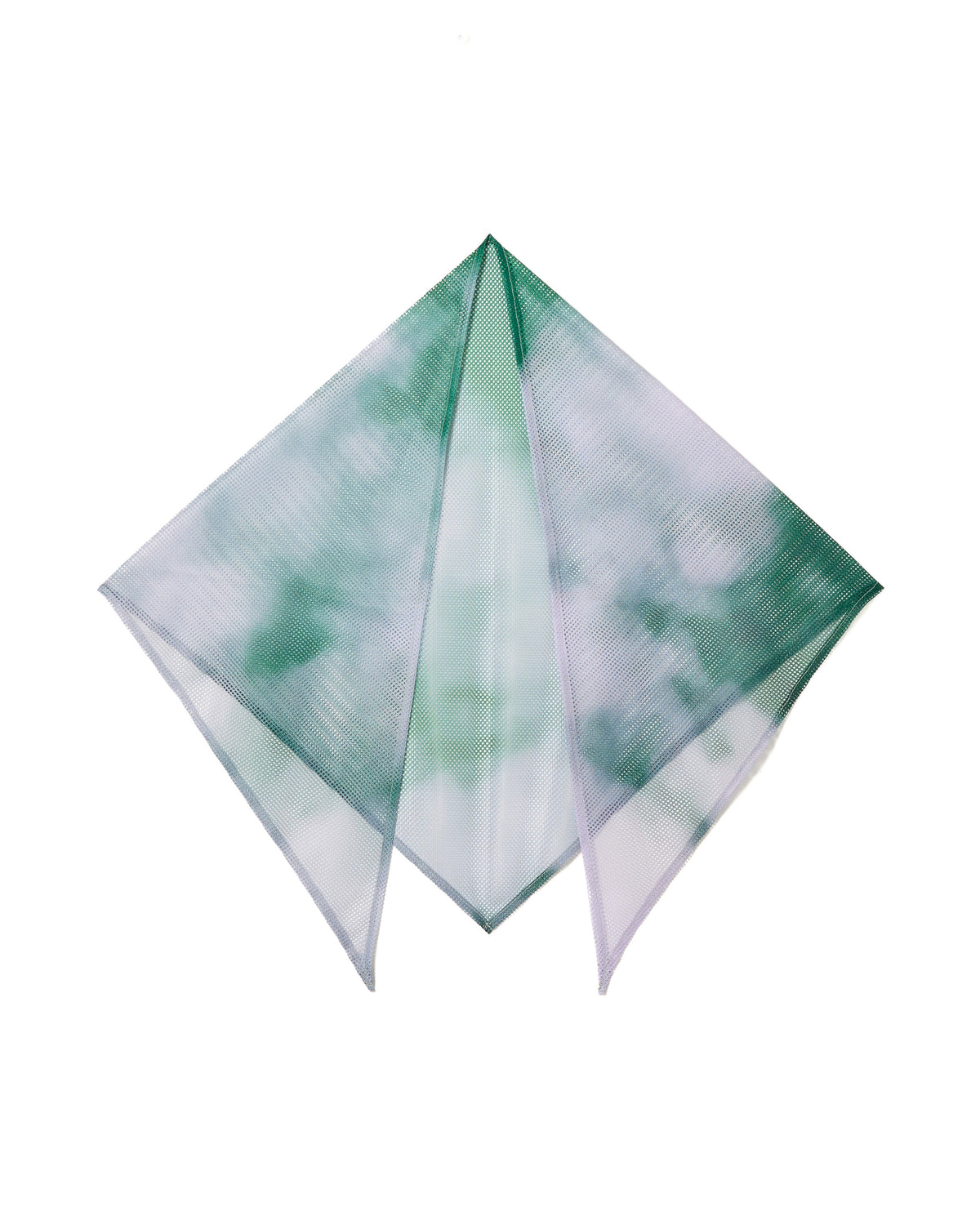 PRINT MESH PULLOVER & SCARF (GREEN)