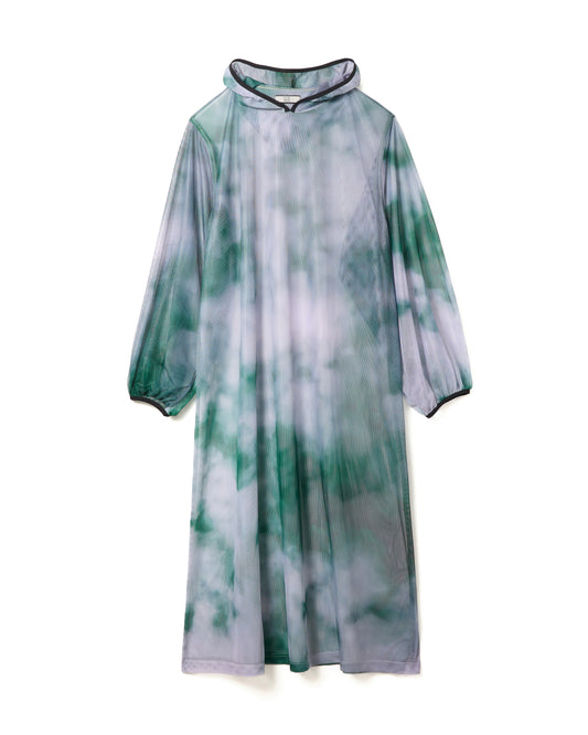 PRINT MESH HOODIE O/P (GREEN)