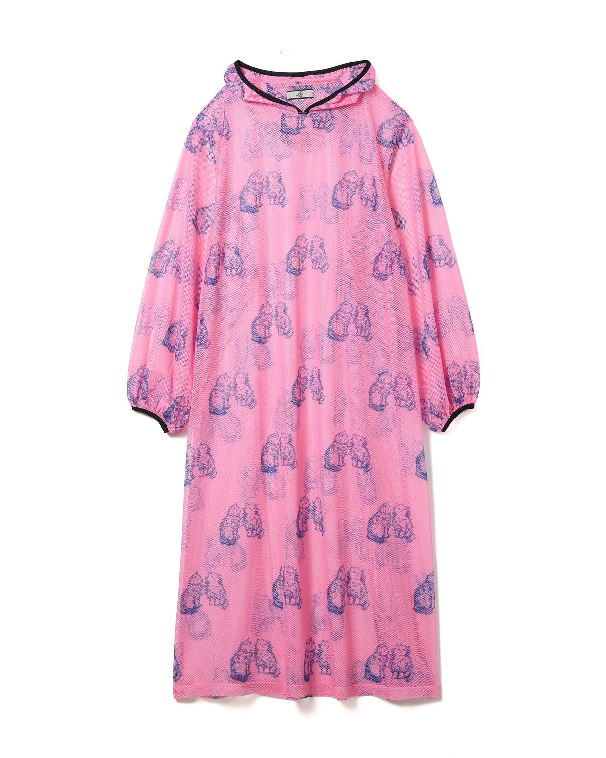 PRINT MESH HOODIE O/P (PINK)