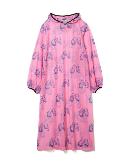 PRINT MESH HOODIE O/P (PINK)