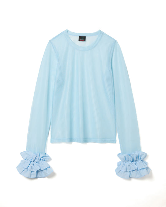FRILL MESH L/S C/S (BLUE)