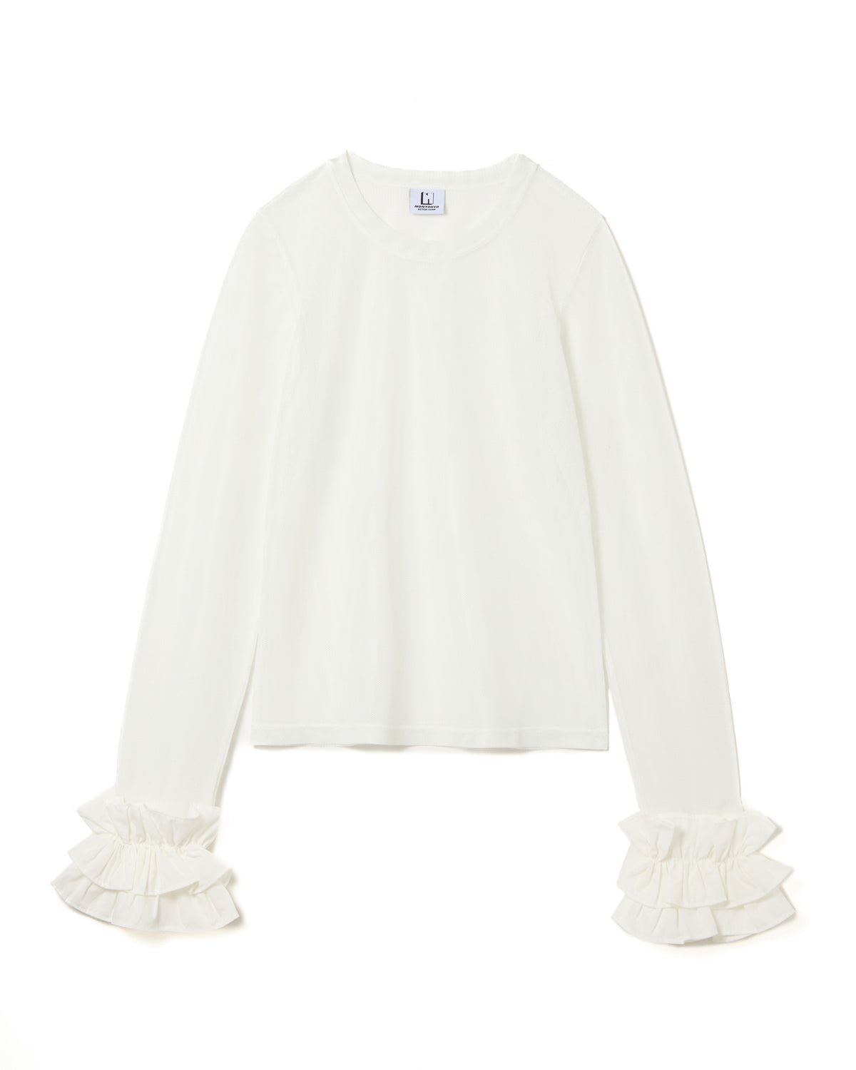 FRILL MESH L/S C/S (WHITE)