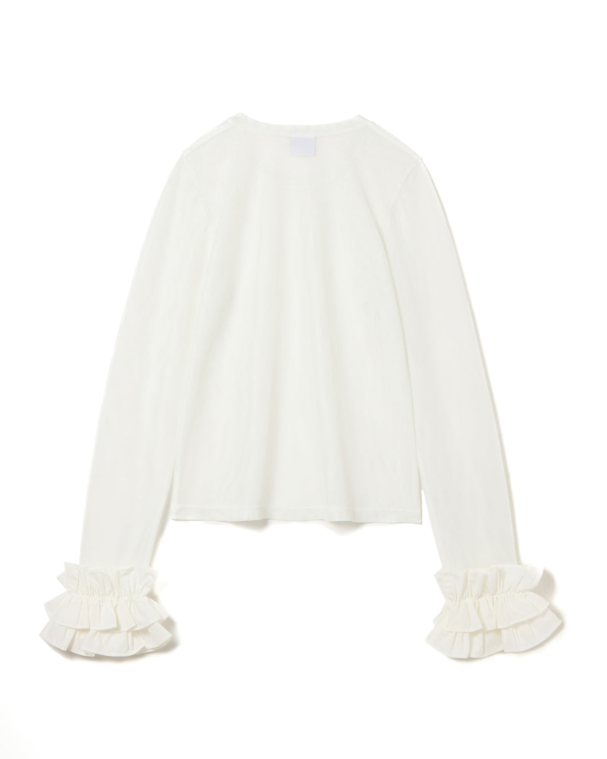 FRILL MESH L/S C/S (WHITE)