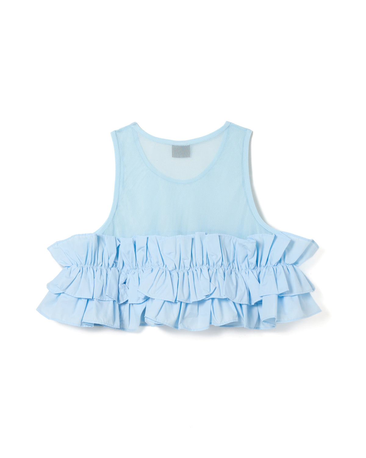 FRILL MESH SHORT TANK-TOP (BLUE)