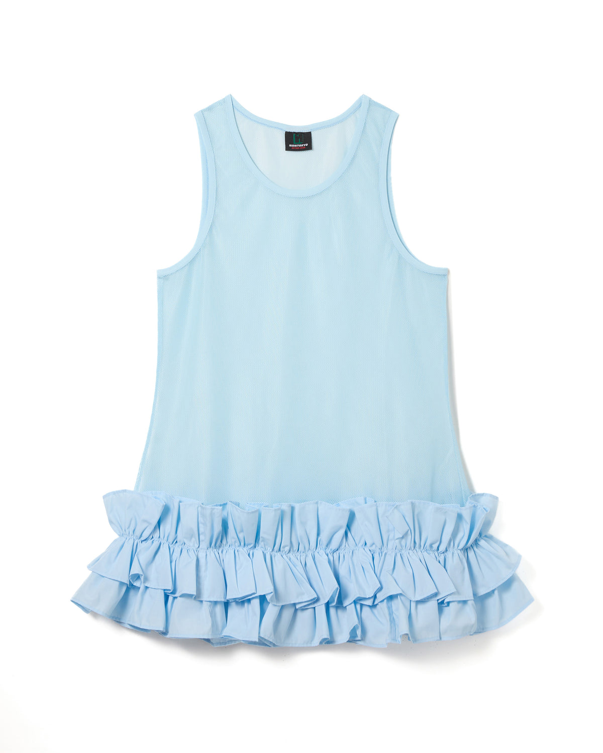 FRILL MESH TANK-TOP (BLUE)