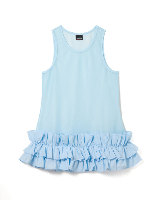 FRILL MESH TANK-TOP (BLUE)