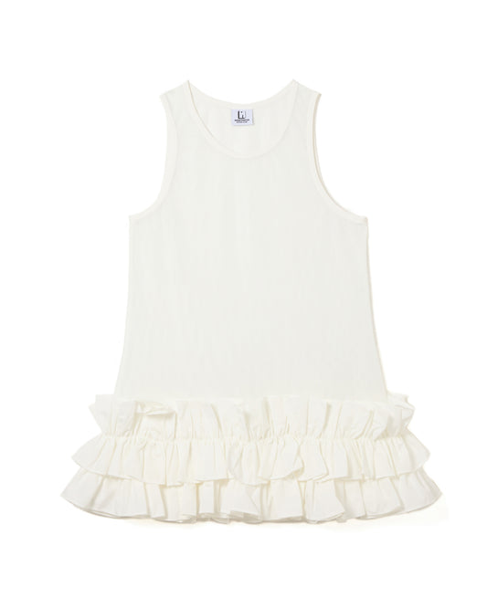 FRILL MESH TANK-TOP (WHITE)