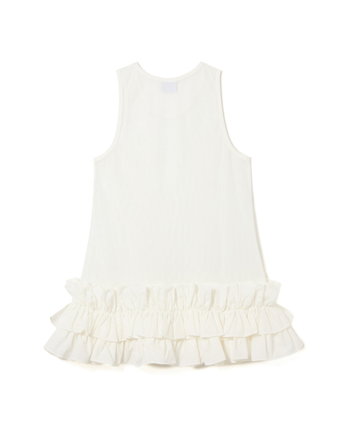 FRILL MESH TANK-TOP (WHITE)