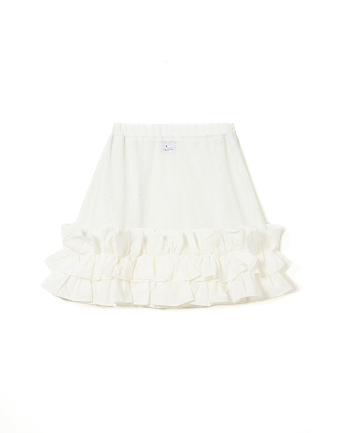 FRILL MESH MINI SKIRT (WHITE)