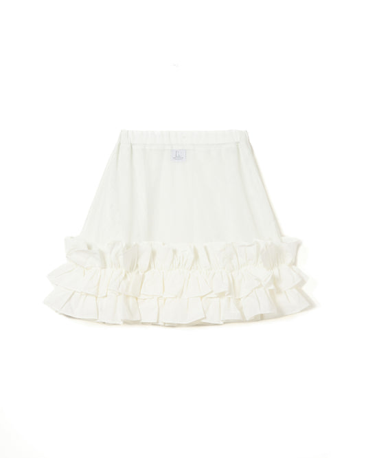 FRILL MESH MINI SKIRT (WHITE)