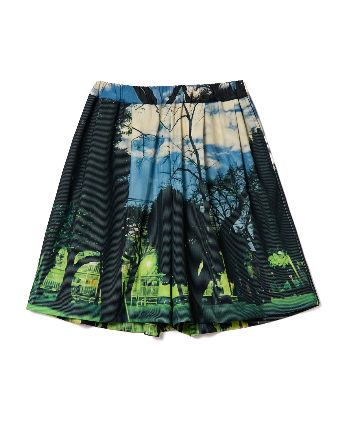 PRINT RIB WIDE SHORTS (PARK)
