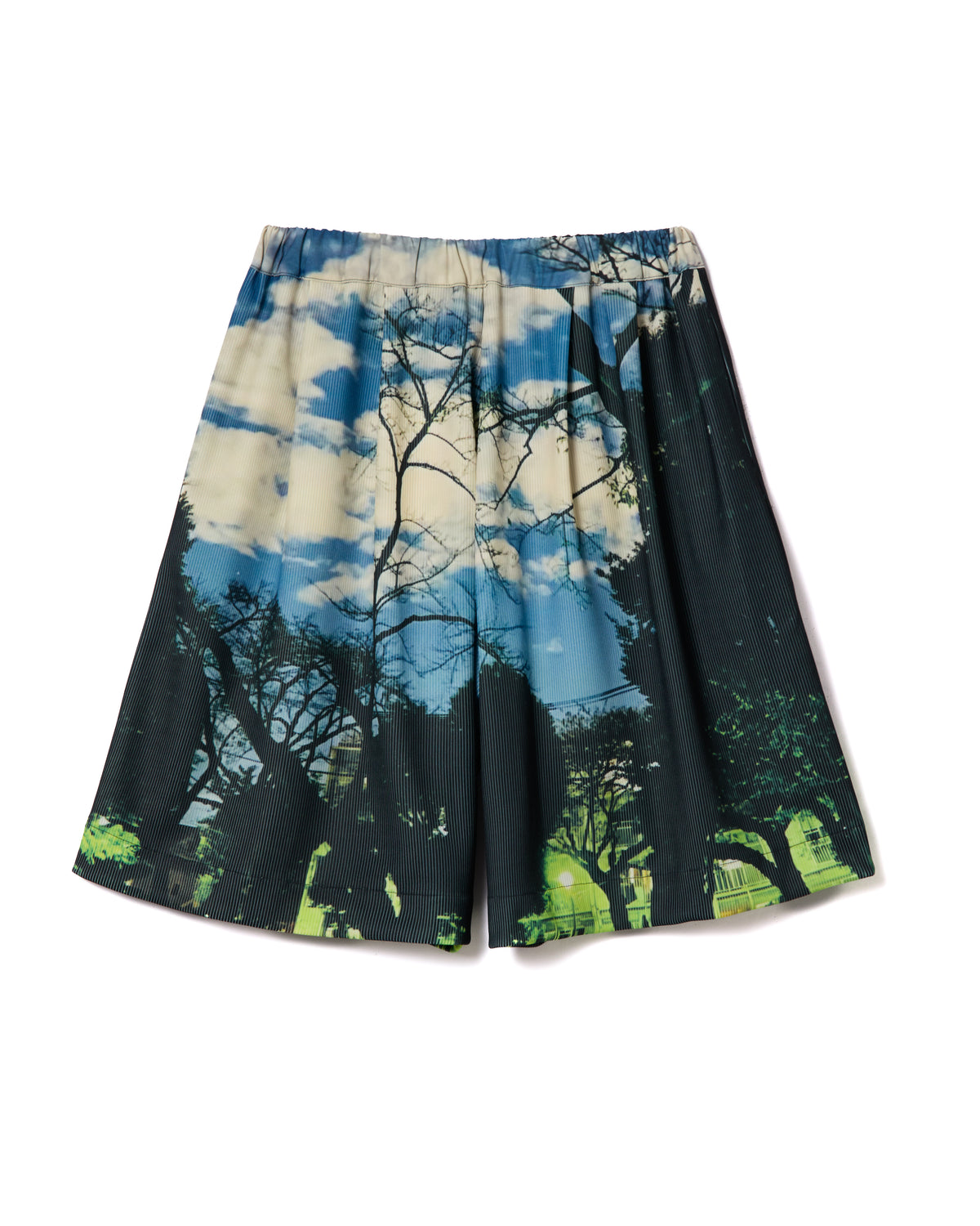 PRINT RIB WIDE SHORTS (PARK)