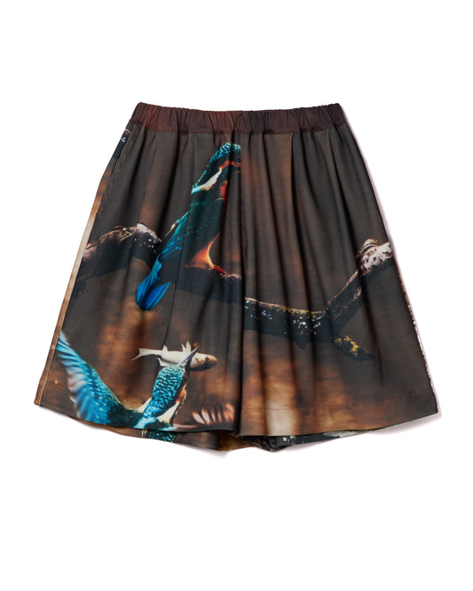 PRINT RIB WIDE SHORTS (BIRD)
