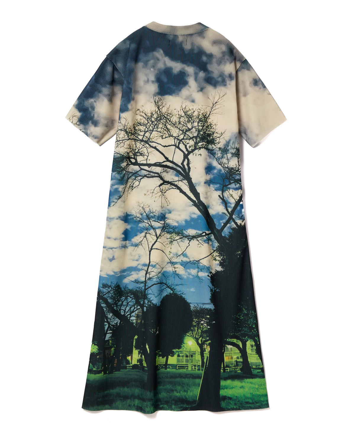 PRINT RIB HALF SLEEVE ONE-PIECE (PARK)