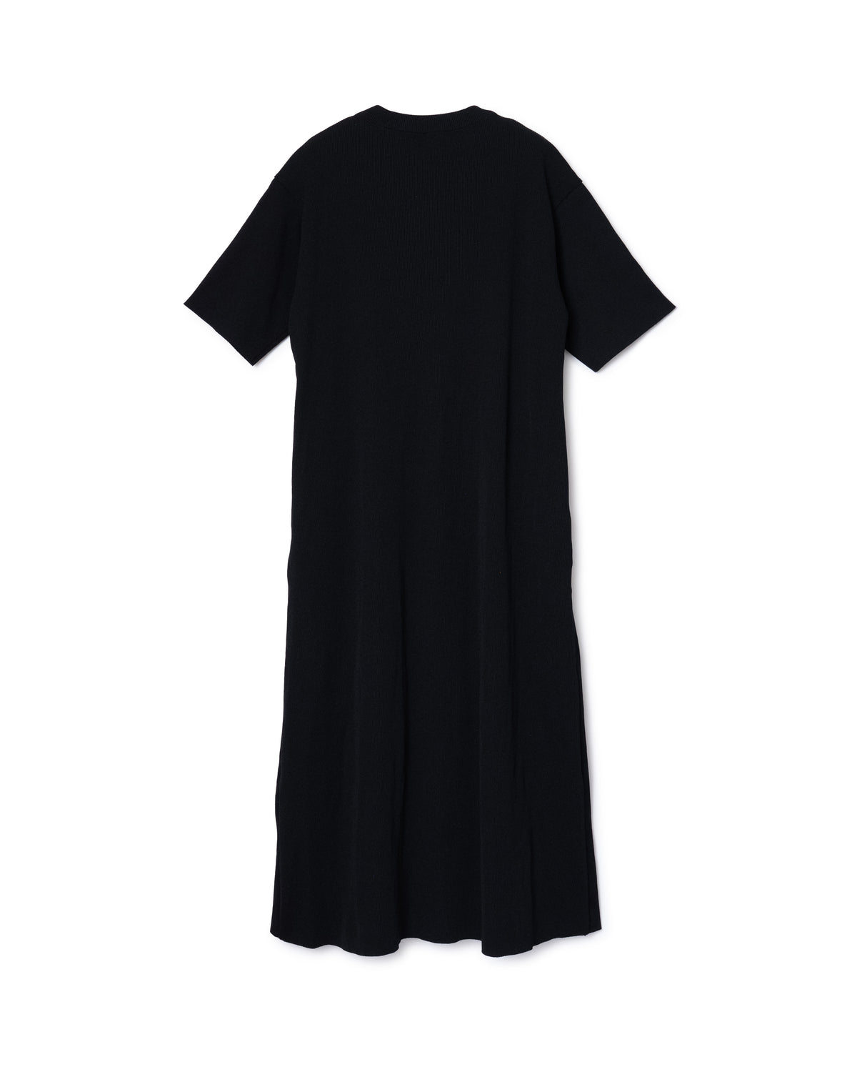 RIB HALF SLEEVE ONE-PIECE (BLACK)