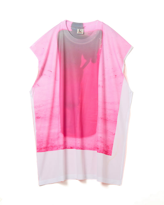 DIRECT PRINT NO-SLEEVE T-SHIRT (PINK)