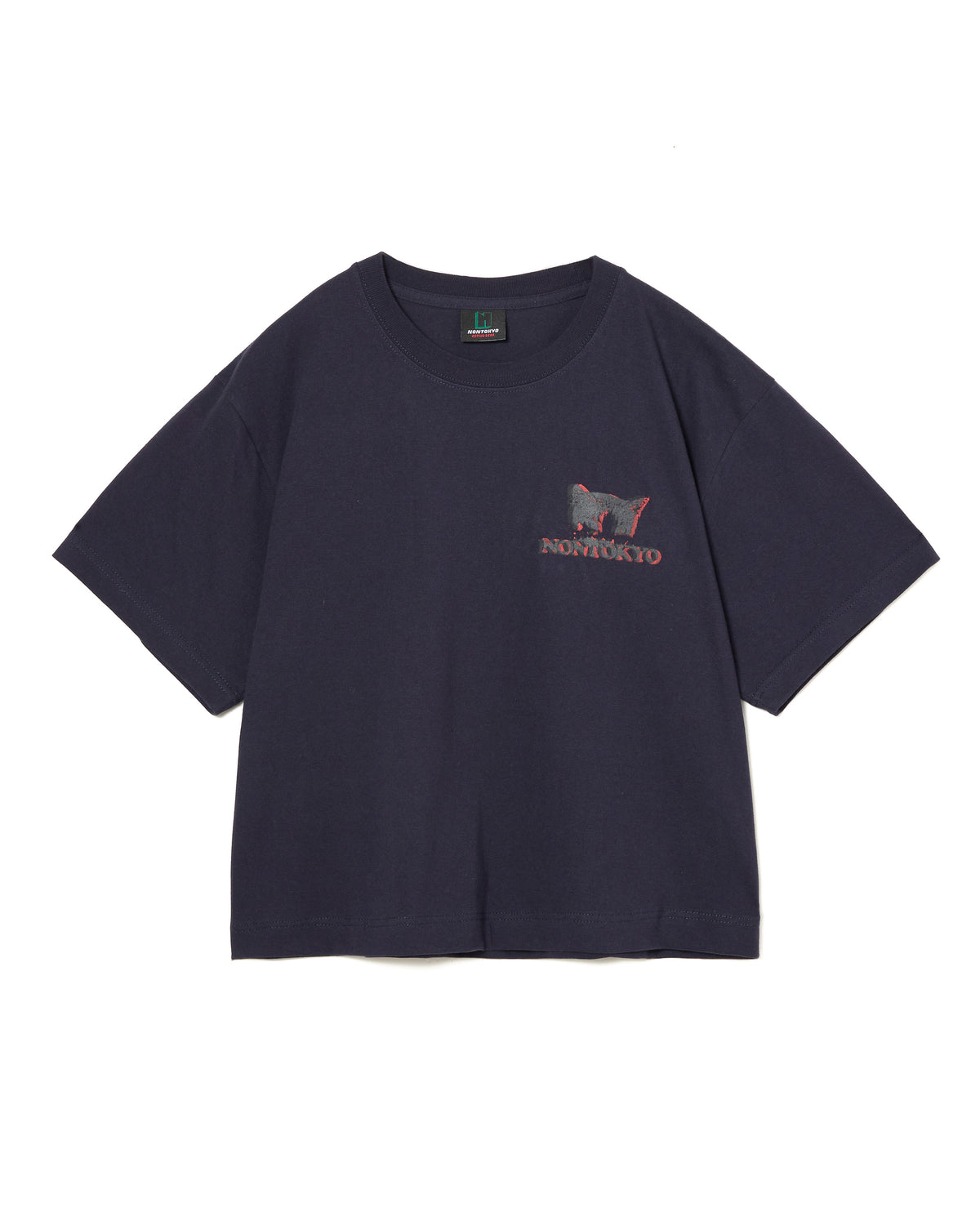 CAT PRINT SHORT T-SHIRT (BLACK)