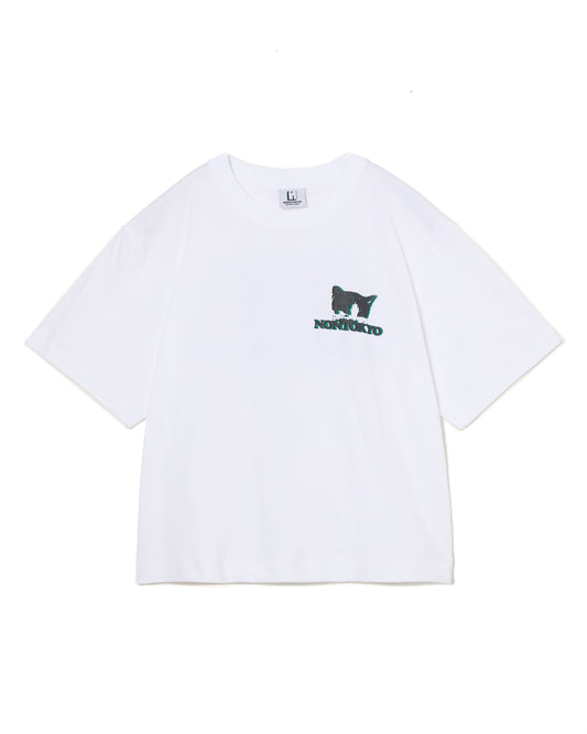 CAT PRINT SHORT T-SHIRT (WHITE)