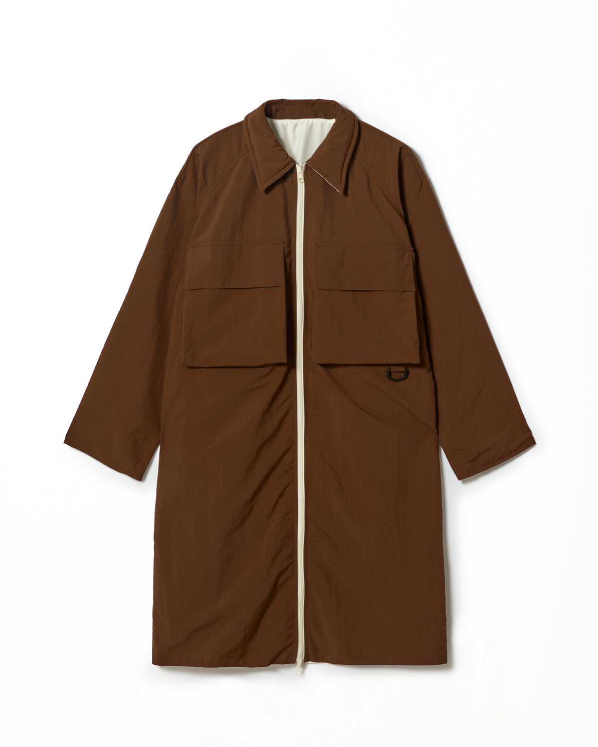 REVERSIBLE TECH COAT (BROWN x IVORY)