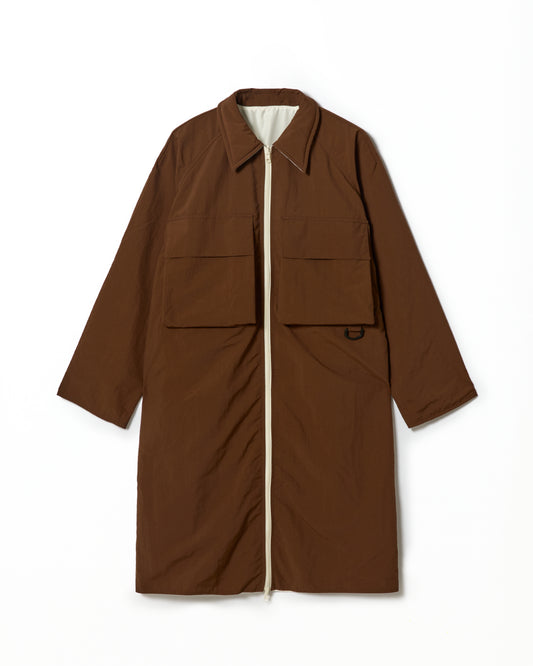 REVERSIBLE TECH COAT (BROWN x IVORY)