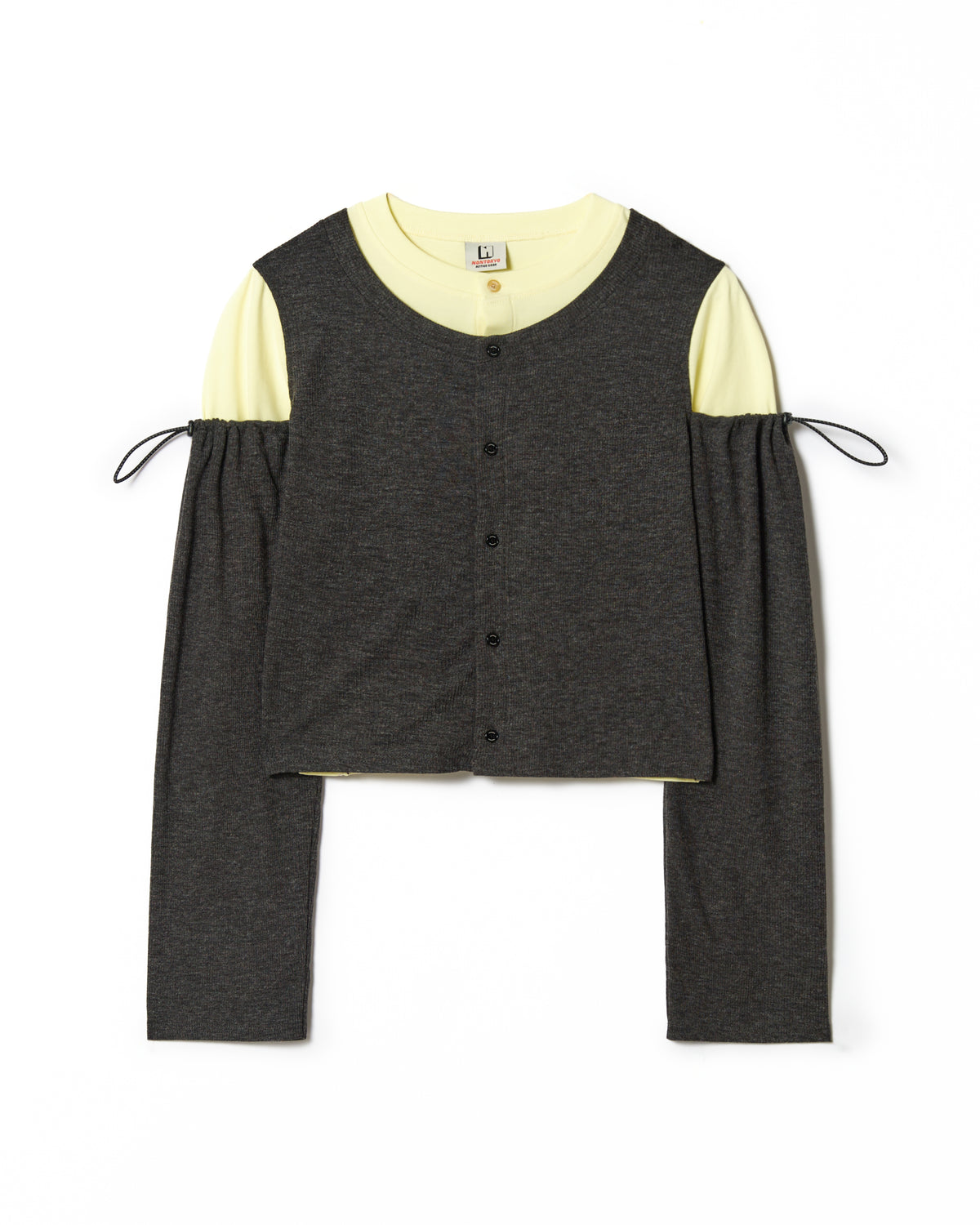 2WAY LAYERED CARDIGAN (GRAY)