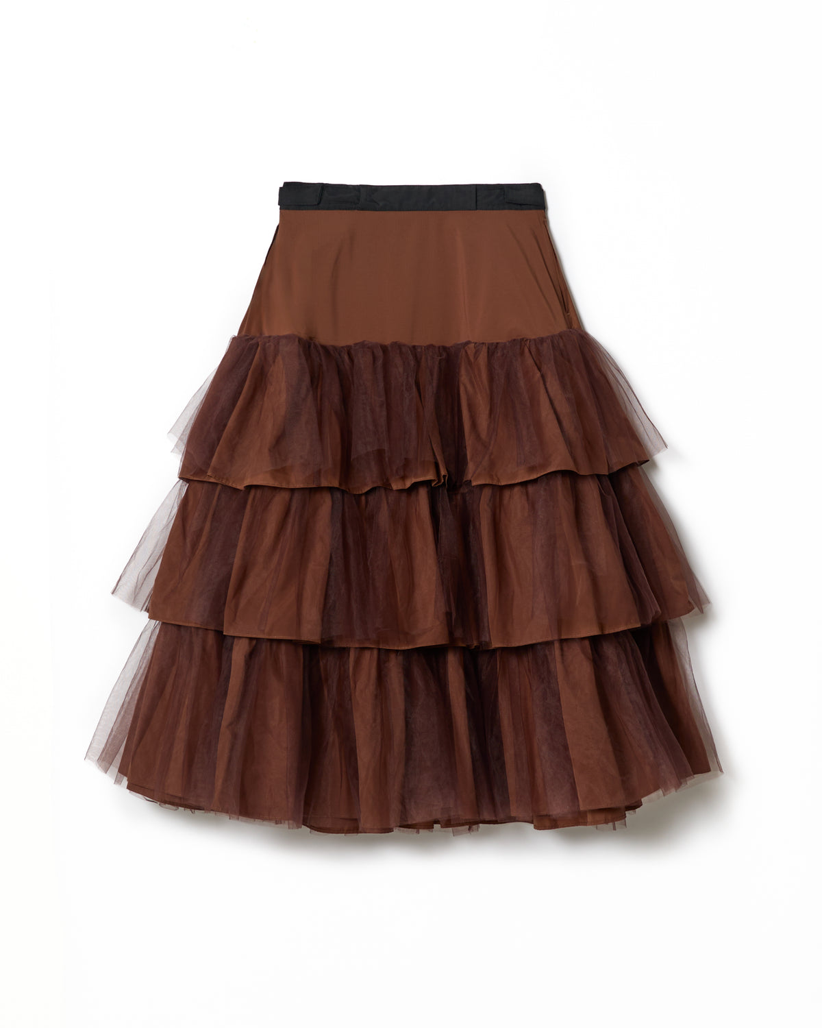 3WAY TULE TIERED SKIRT (BROWN)