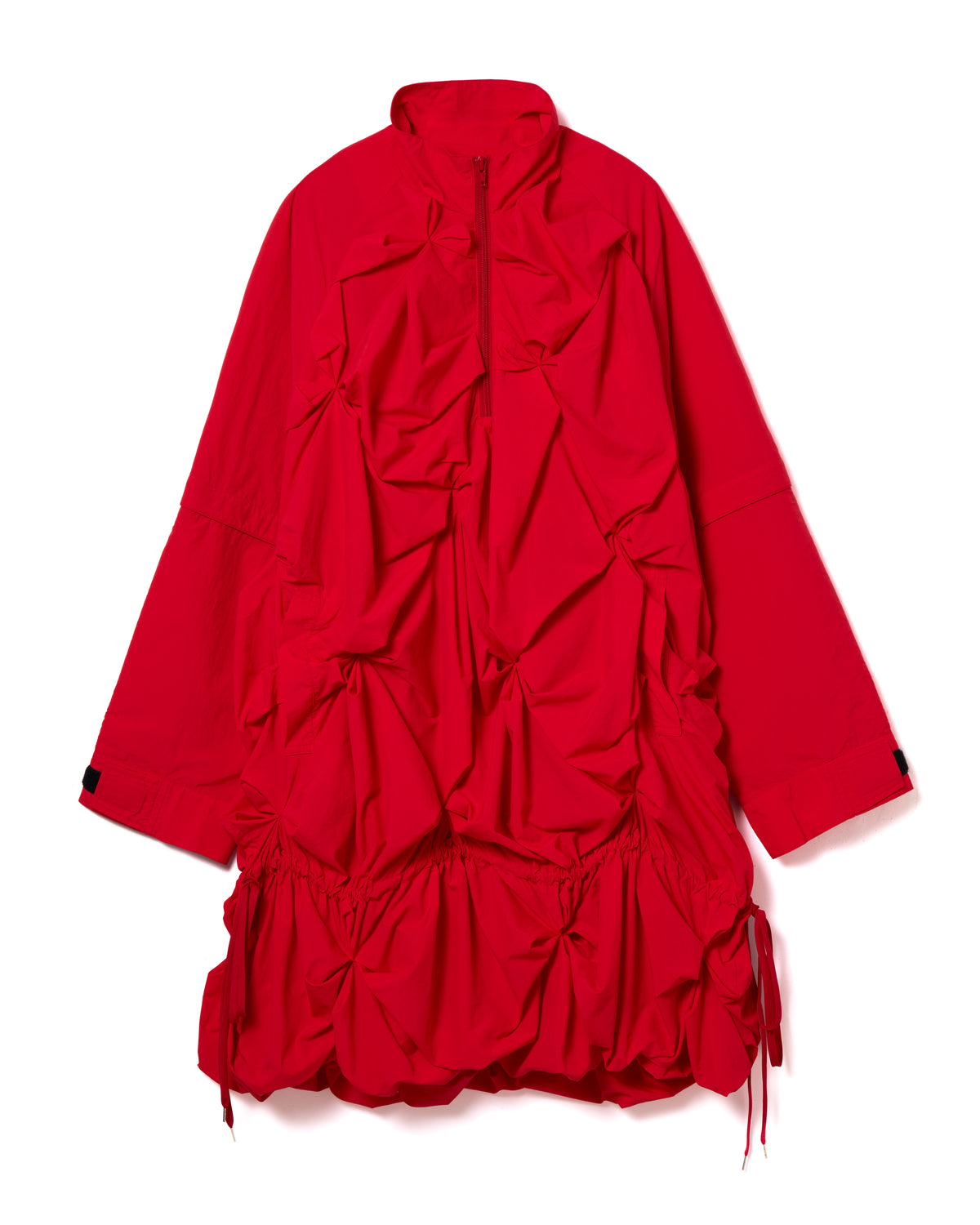 2WAY FLOWER SMOCKING ANORAK (RED)