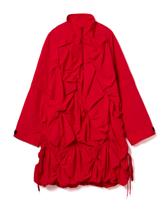 2WAY FLOWER SMOCKING ANORAK (RED)
