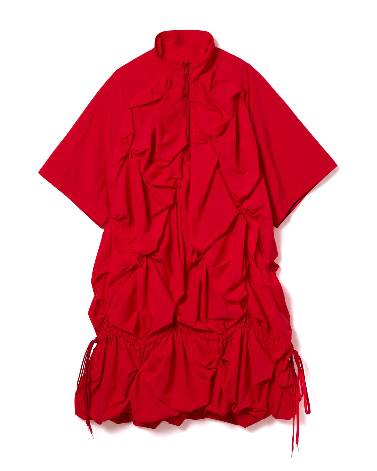 2WAY FLOWER SMOCKING ANORAK (RED)