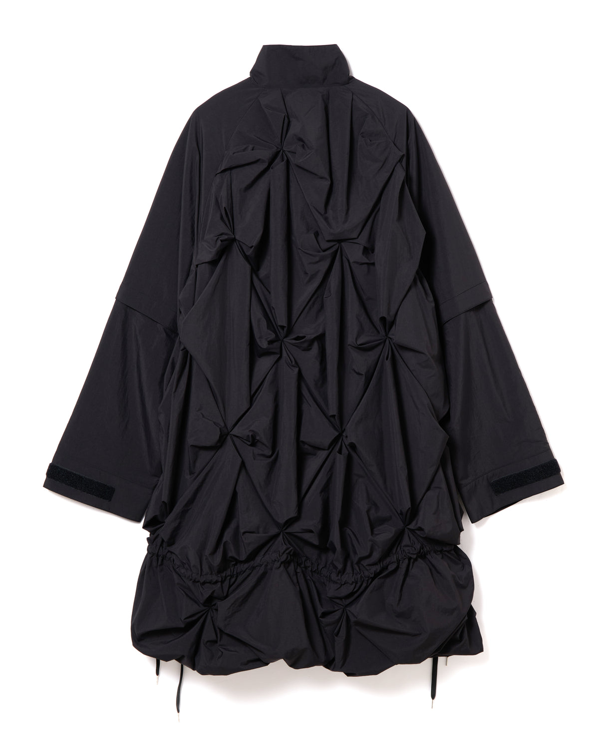 2WAY FLOWER SMOCKING ANORAK (BLACK)