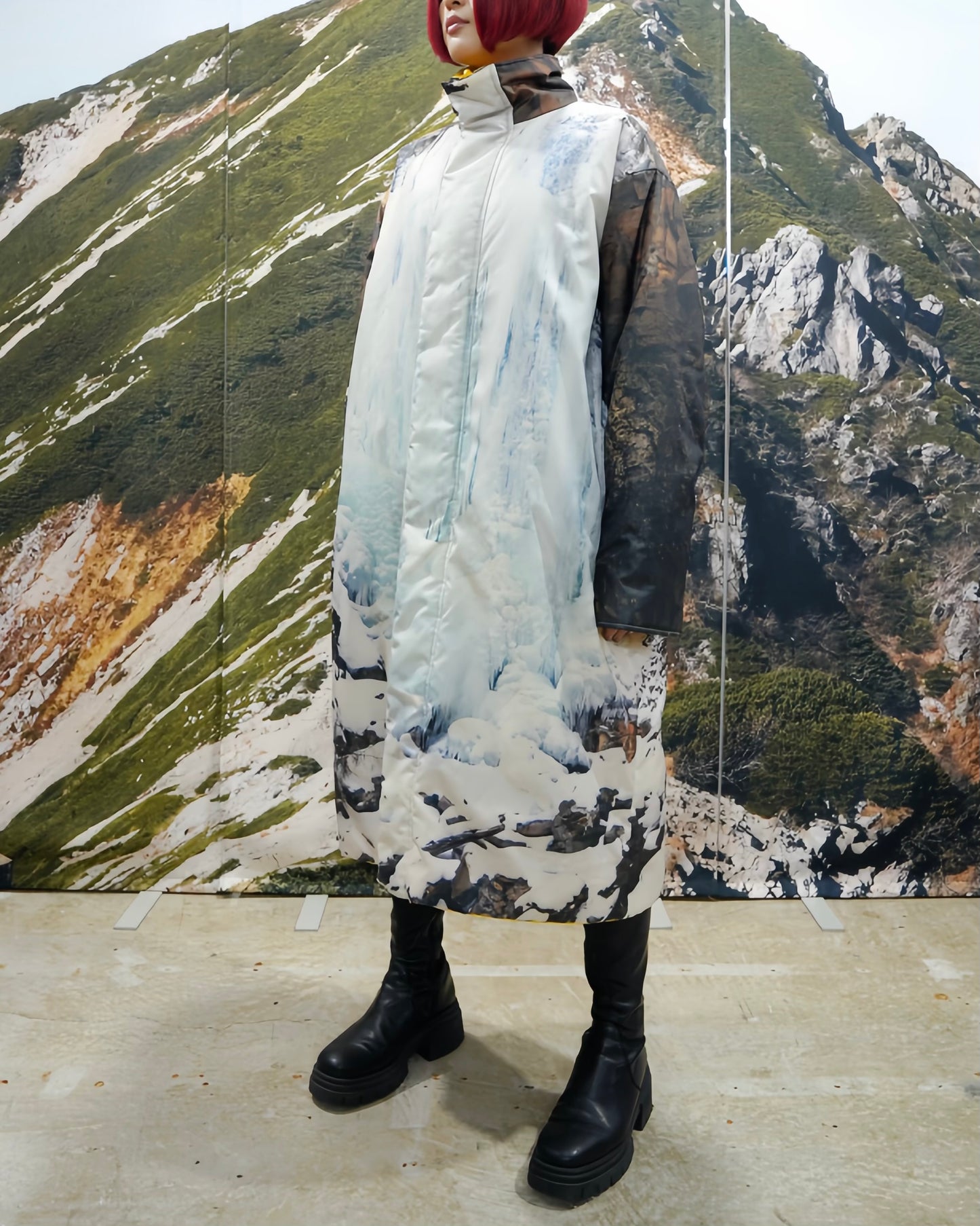 REVERSIBLE PADDING COAT (WATERFALL x YELLOW)