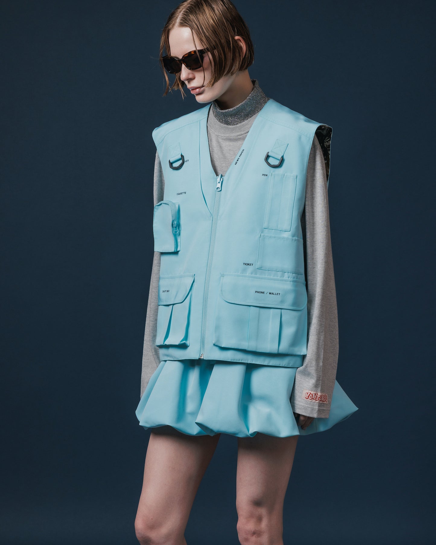 REVERSIBLE MULTI POCKET VEST (BLUE)