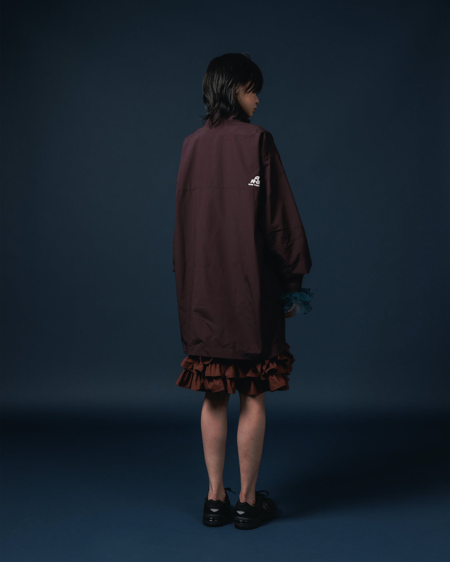 FRILL LAYER NYLONONE-PIECE (WINE)