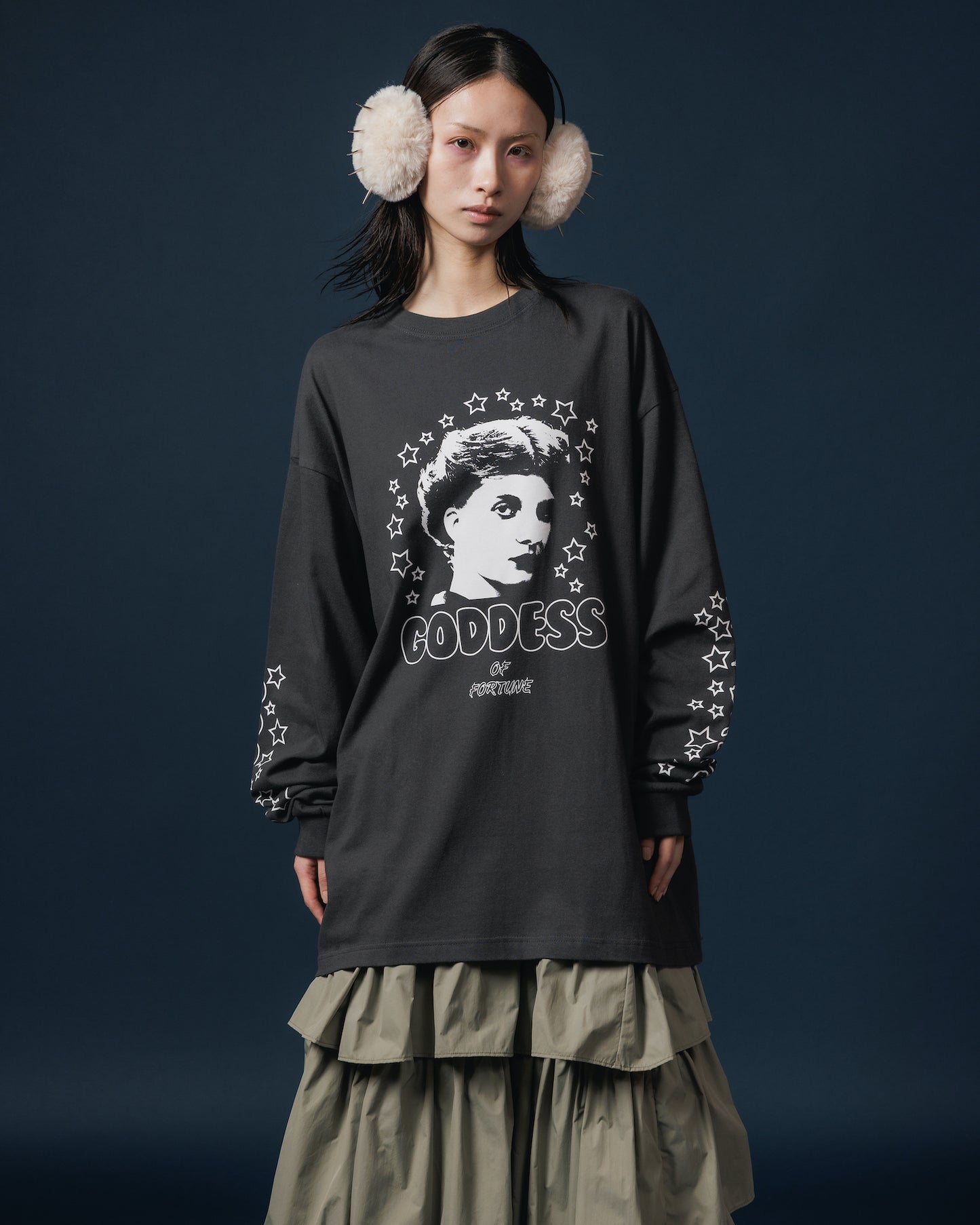 GODNESS PRINT L/S T-SHIRT (GRAY)